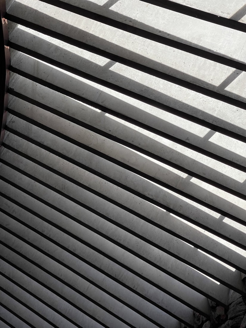 Abstract lines and shadows of a building facade